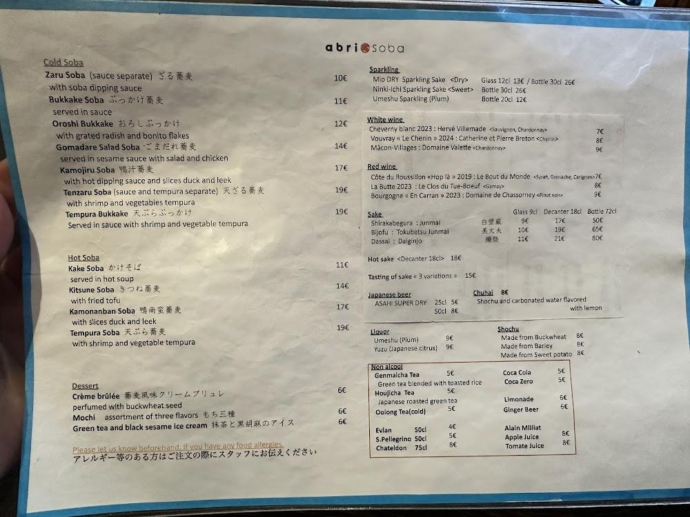 Abri Soba - Menu Image 2